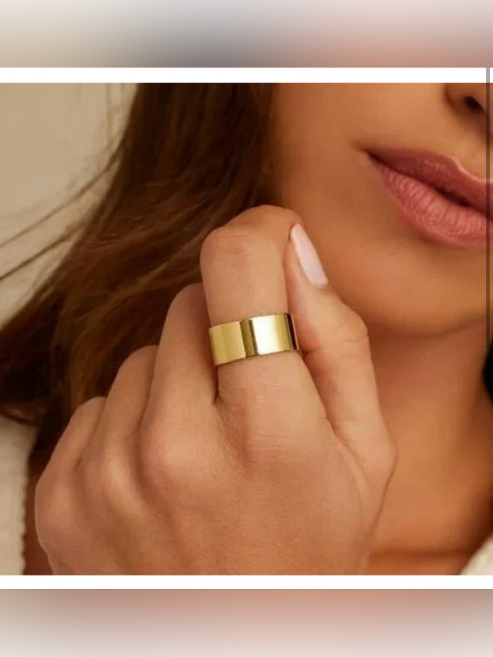 Gorjana Wide Gold Band Ring-Size 7